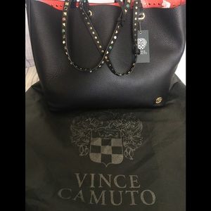 Vince Camuto Navy Red Interior, Stud Detailed Bag